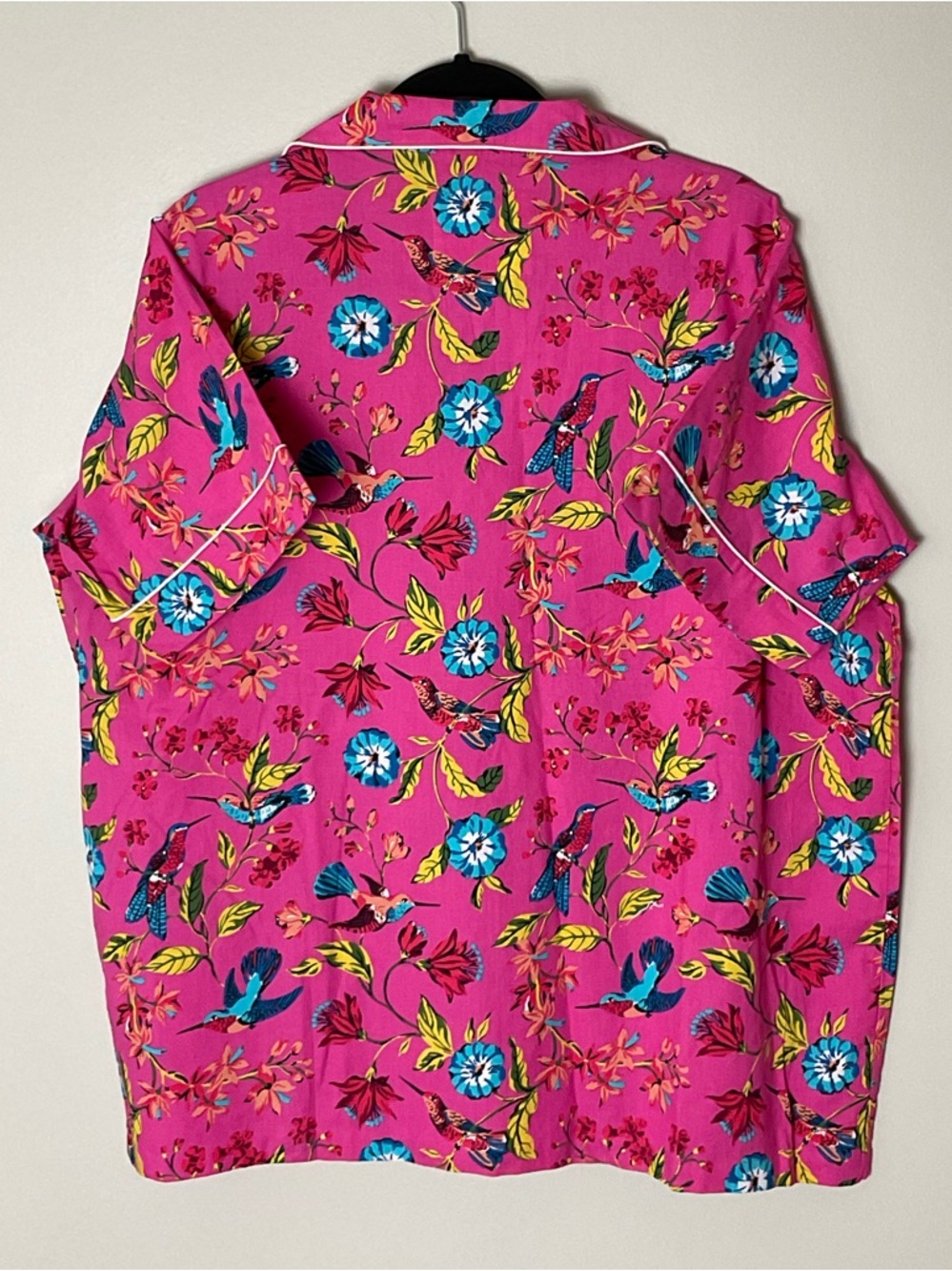 Printfresh Hot Pink Floral Bird Short Pajama Set 1X - Picture 5 of 8